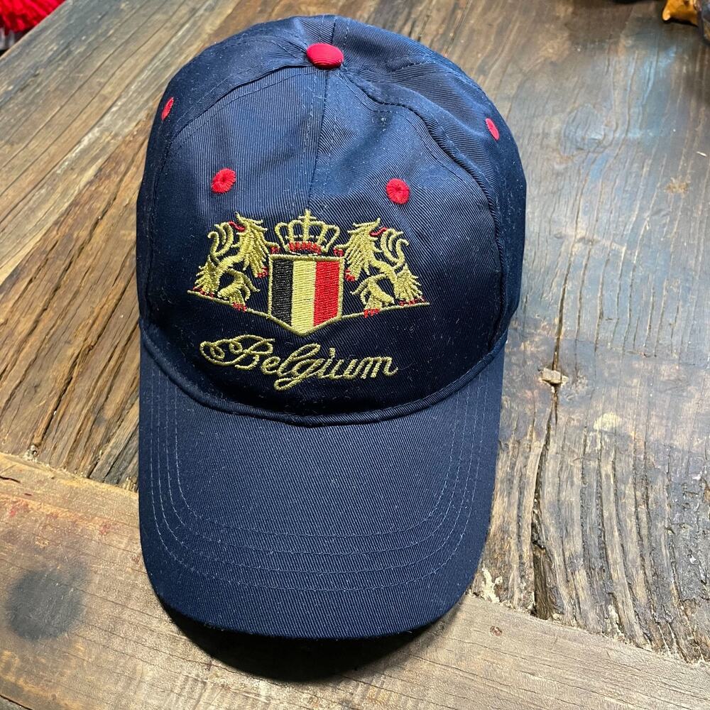 Dupont Belgium Gold Crown Trucker Blue Snapback Embroidered Adjustable Cap NWOT